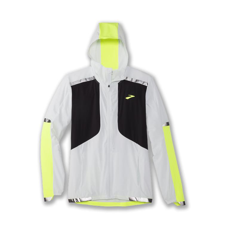 Brooks Mens Carbonite Running Jackets - Icy Grey/Black/NIghtlife/GreenYellow (374029-EOV)